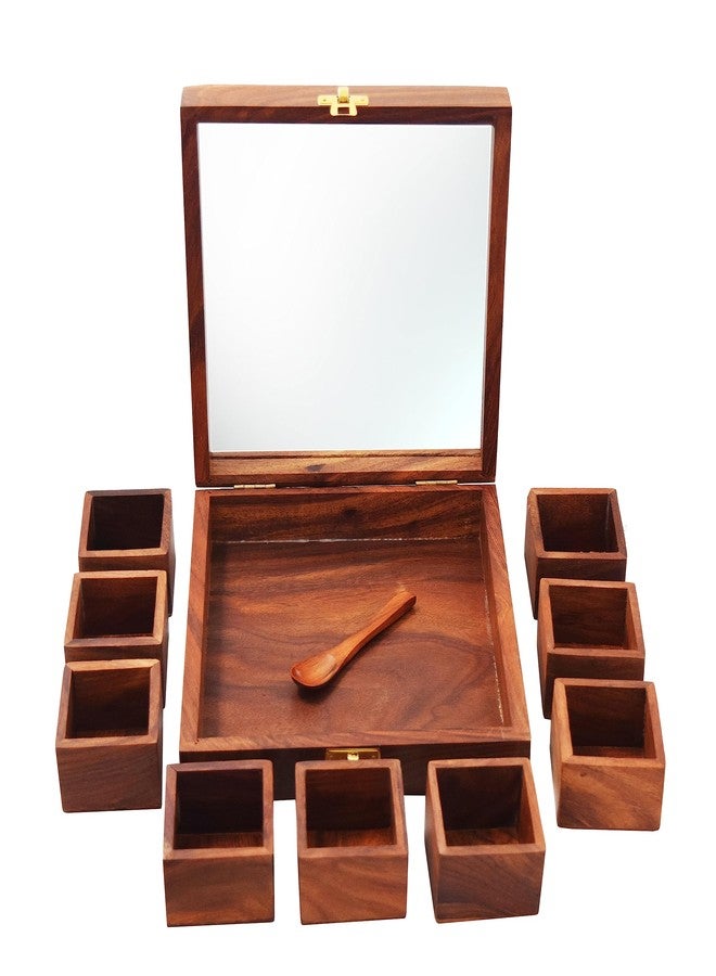 CRAFTCASTLE Beautiful Sheesham Wood Spice Rack | Condiment Box || Masala Box & Containers - Image 3